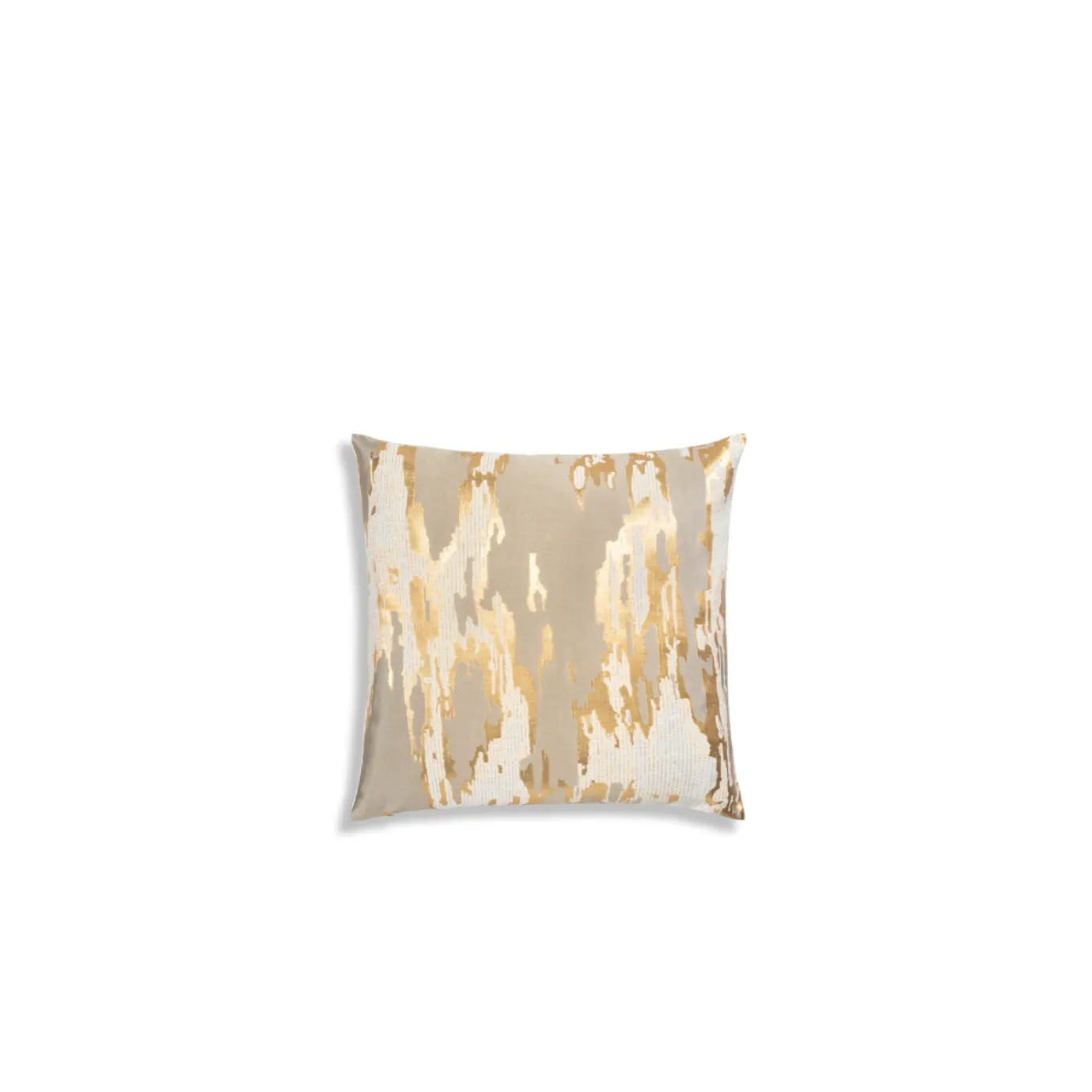 FAWN GREY BROCADE AND GOLD FOIL PILLOW