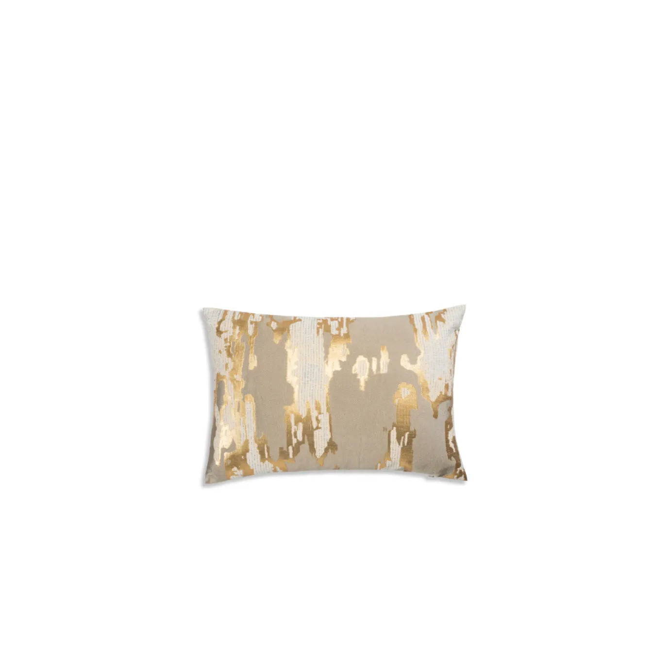FAWN GREY BROCADE AND GOLD FOIL PILLOW