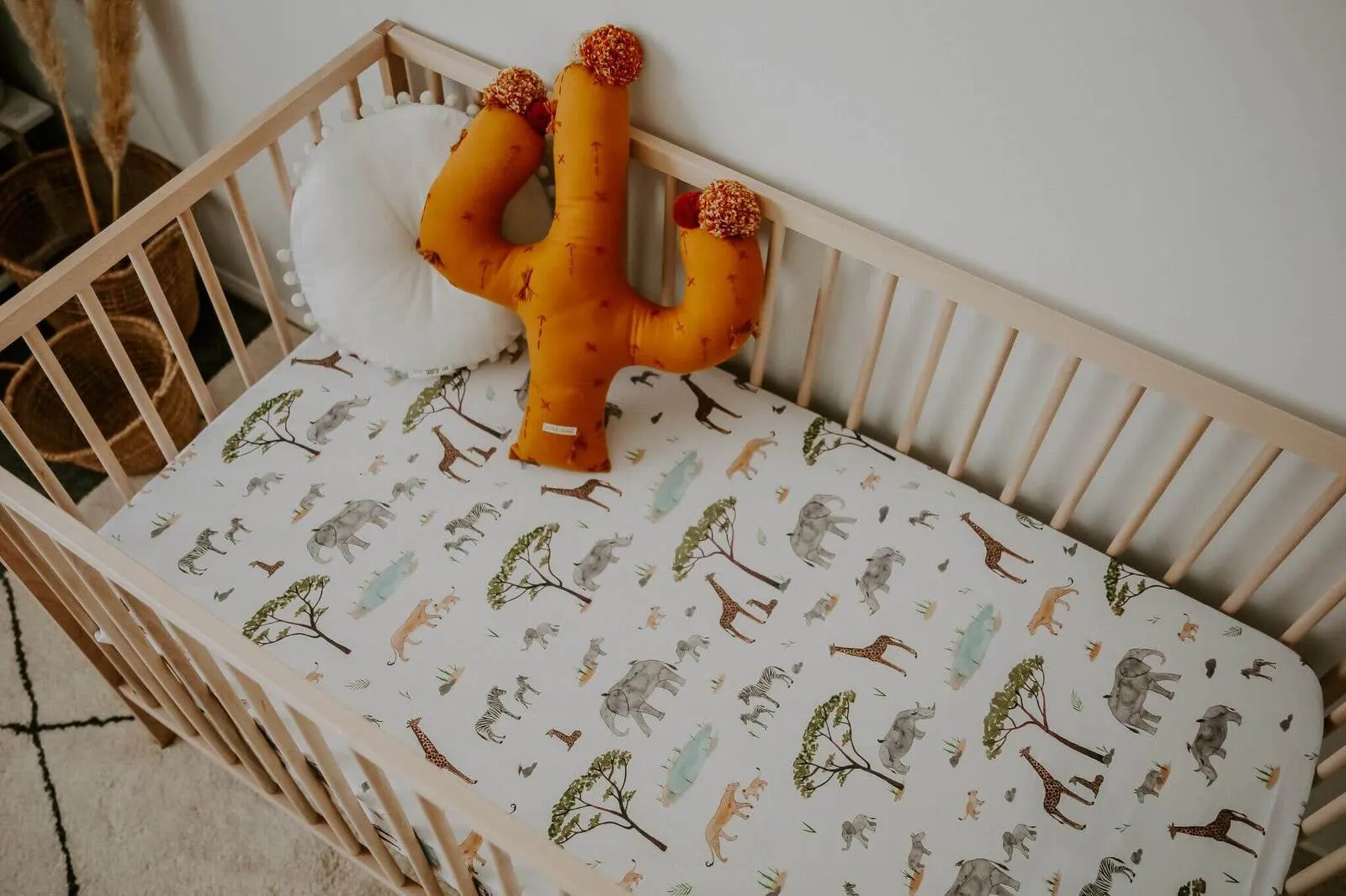 Fitted Cot Sheet - Safari