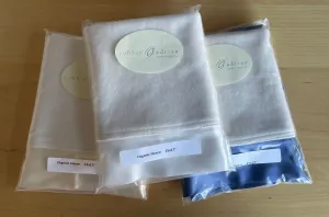 Fleece Organic Baby Blanket with Silk Straight Trim Littlest Robbie 15x17" Natural Silk