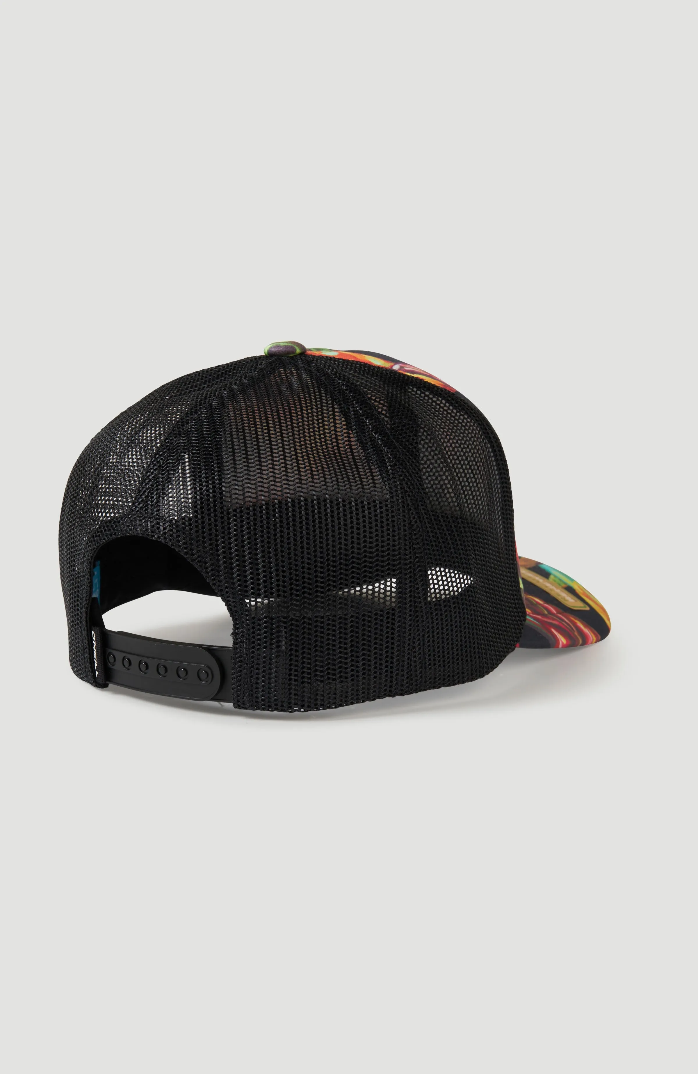 Flood Trucker Cap | Black Tropical Flower