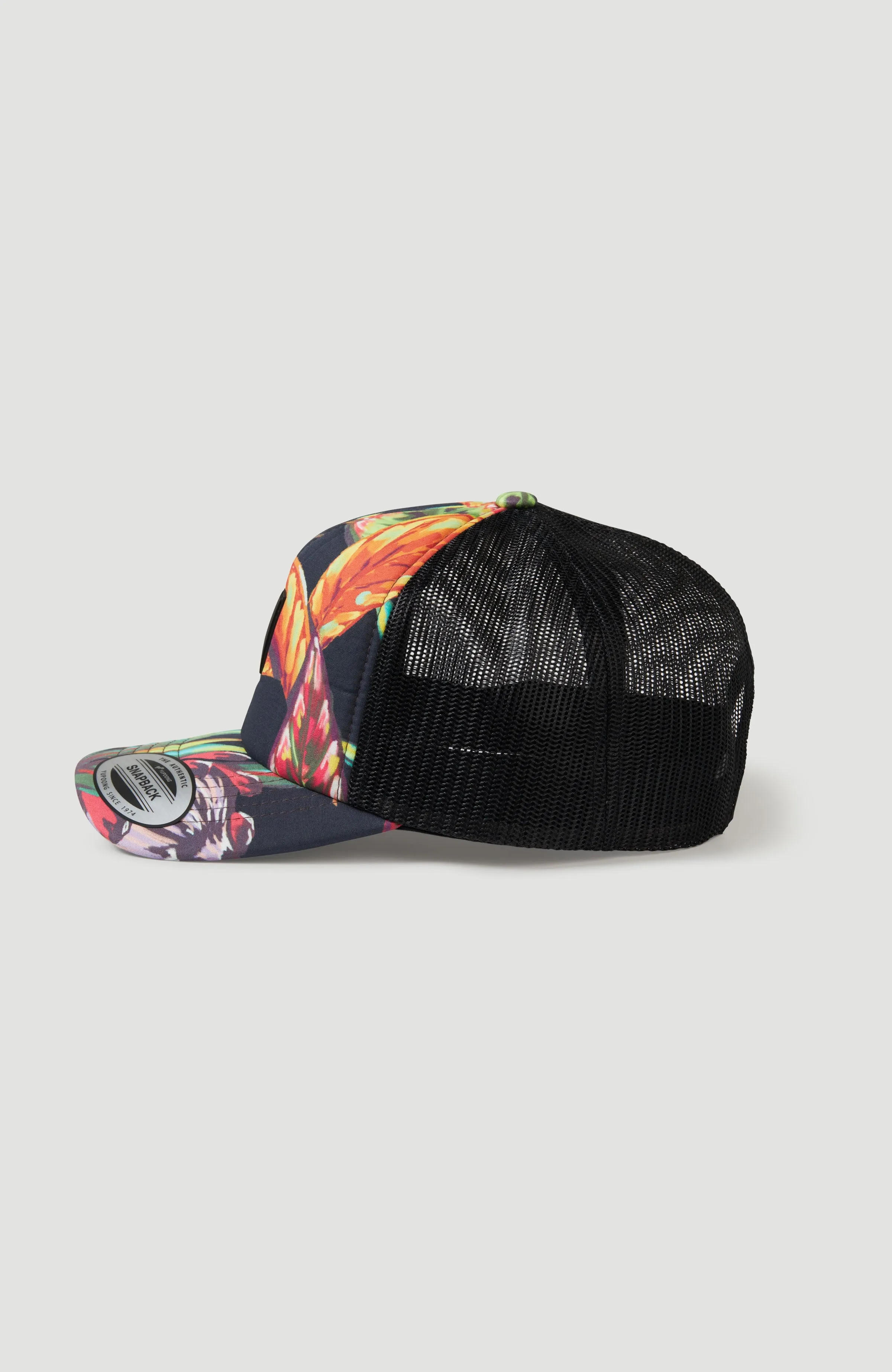 Flood Trucker Cap | Black Tropical Flower
