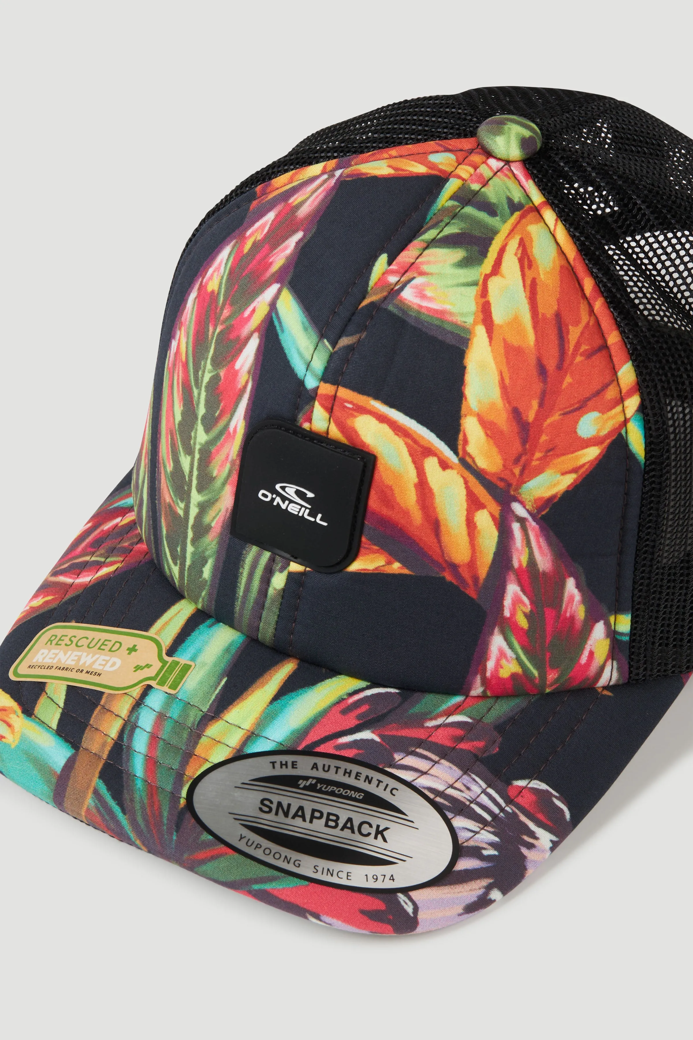 Flood Trucker Cap | Black Tropical Flower