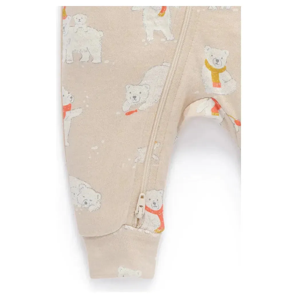 Footless Zip 1 Growsuit Frolicking Bears Print
