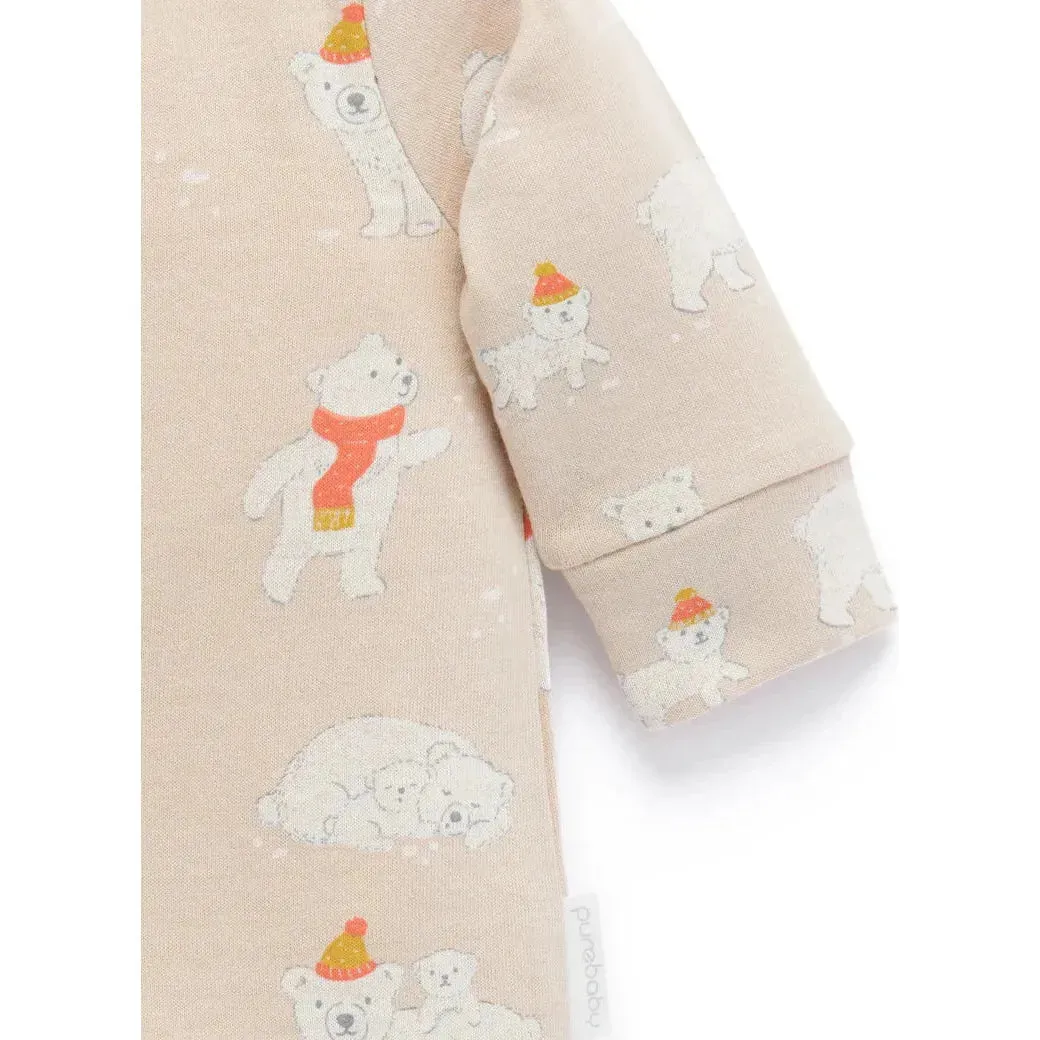 Footless Zip 1 Growsuit Frolicking Bears Print