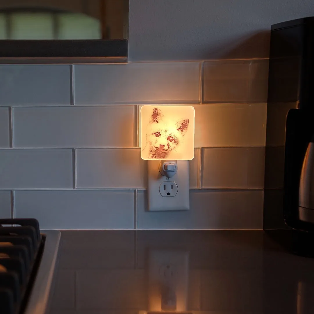 Fox Baby Night Light Fused Glass