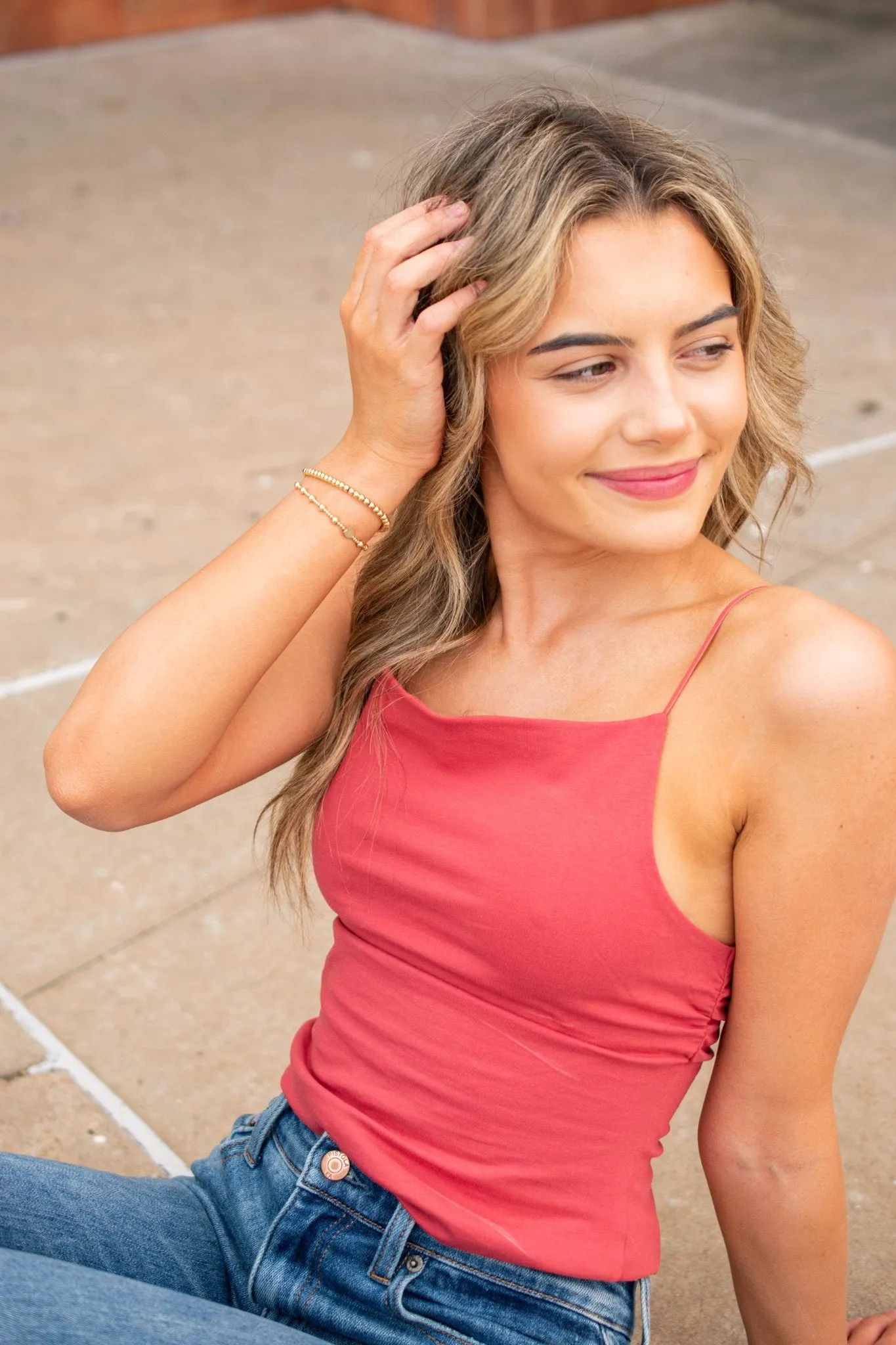 Free People: Anywhere Anytime Tank in Brandied Apricot