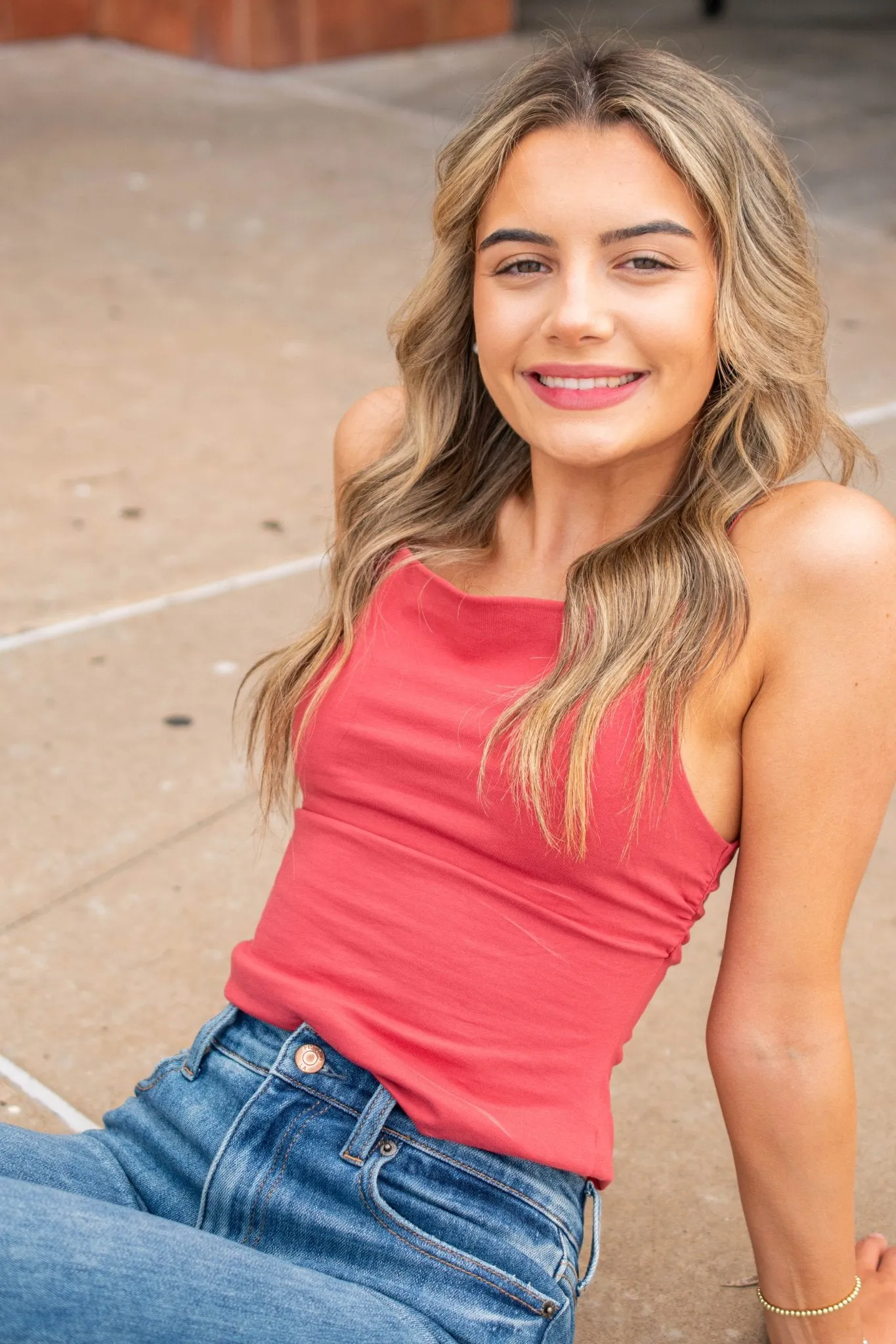 Free People: Anywhere Anytime Tank in Brandied Apricot