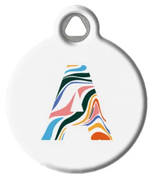 Fun Colorful Letter Monogram Pet ID Tag