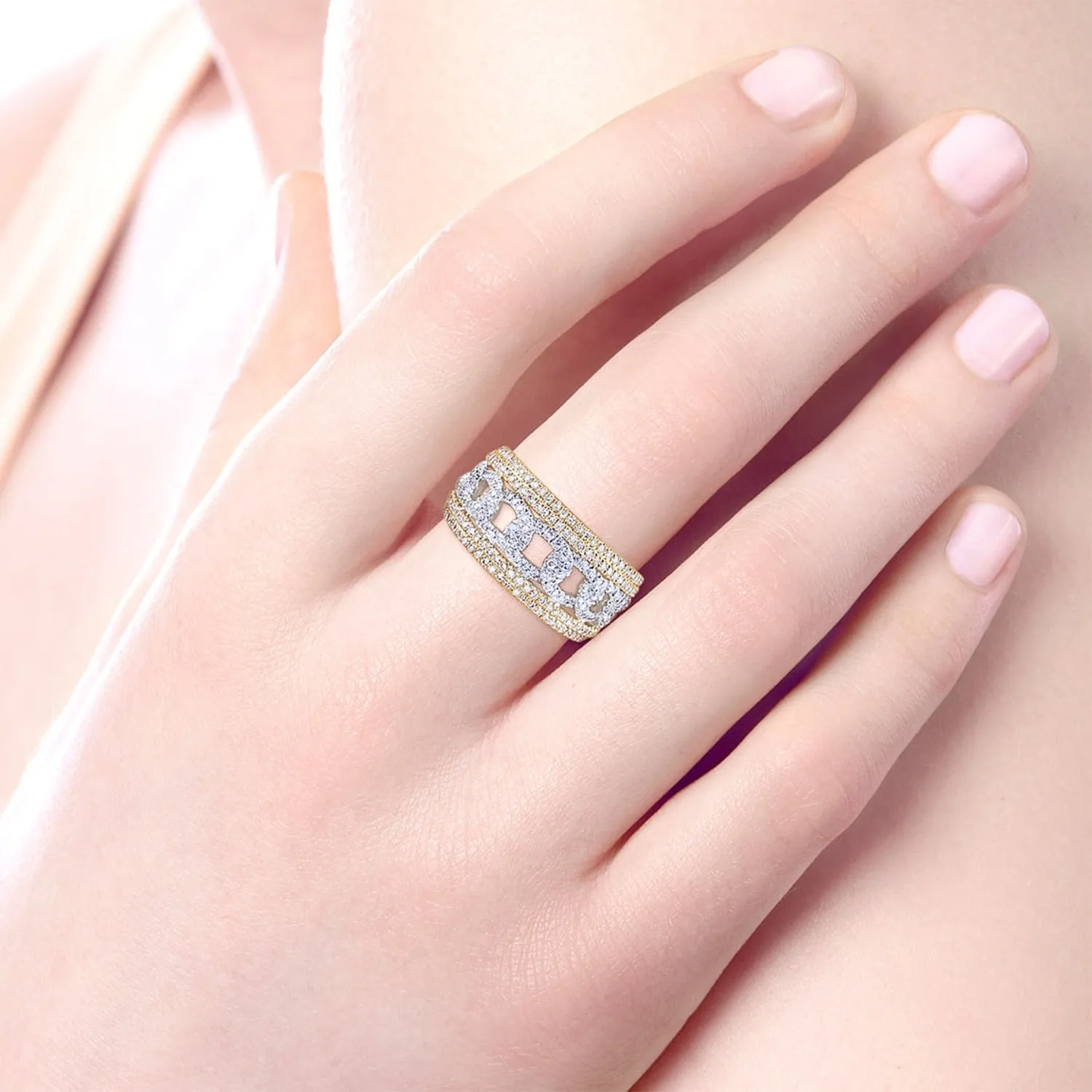 Gabriel & Co. "Love Knot" Right Hand Diamond Ring