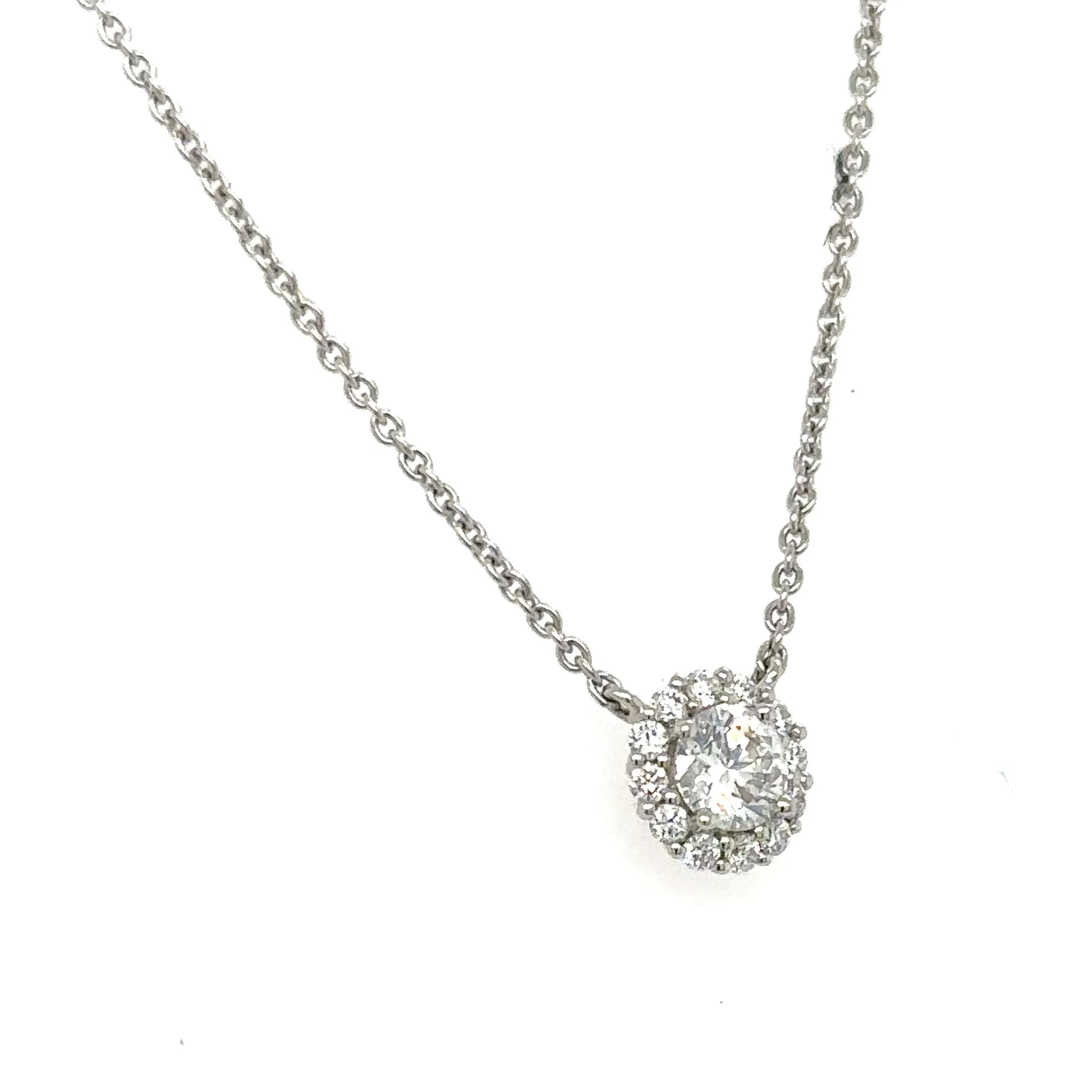 GIA Certified 0.42ct tw Diamond Solitaire Pendant Necklace