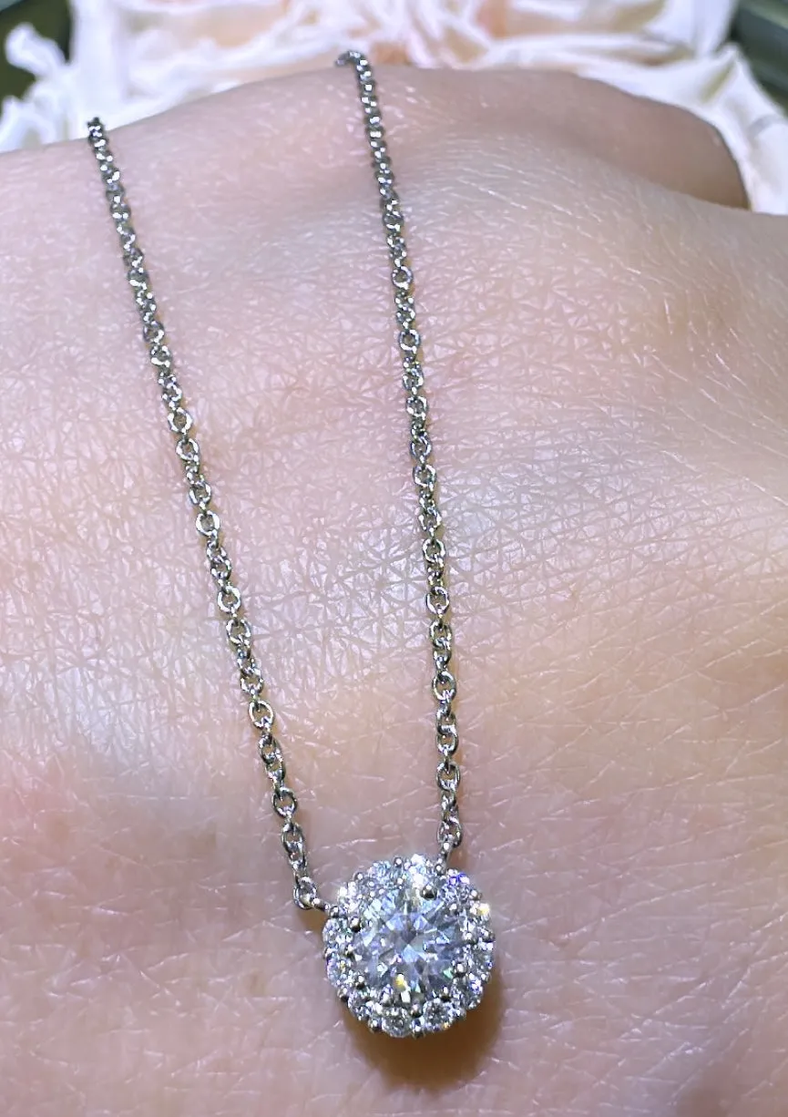 GIA Certified 0.42ct tw Diamond Solitaire Pendant Necklace