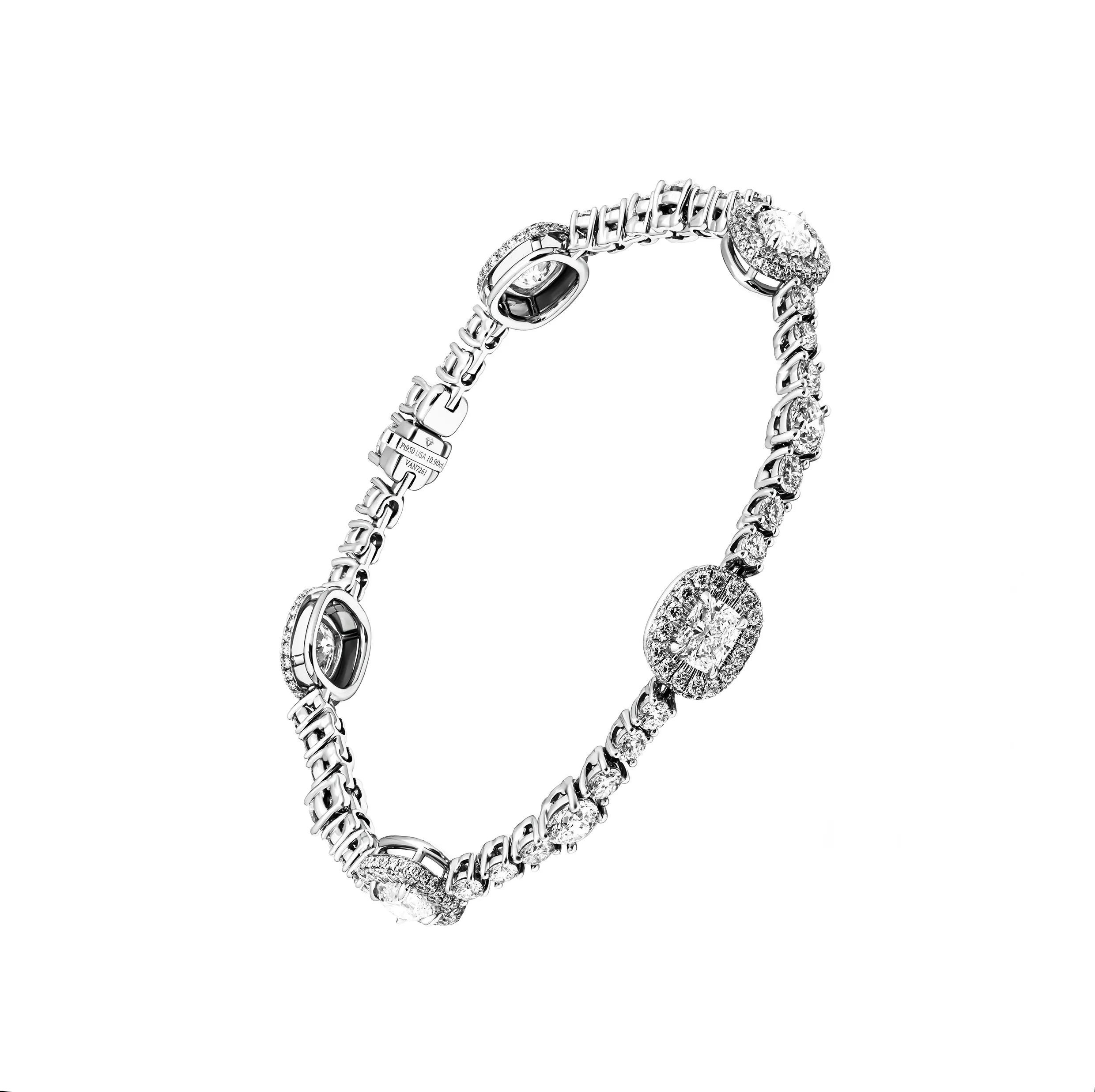 GIA Certified Tennis Bracelet with Cushion Cut & Round Diamonds
