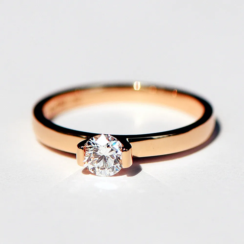 GIA Diamond Bar Setting Solitaire Engagement Ring