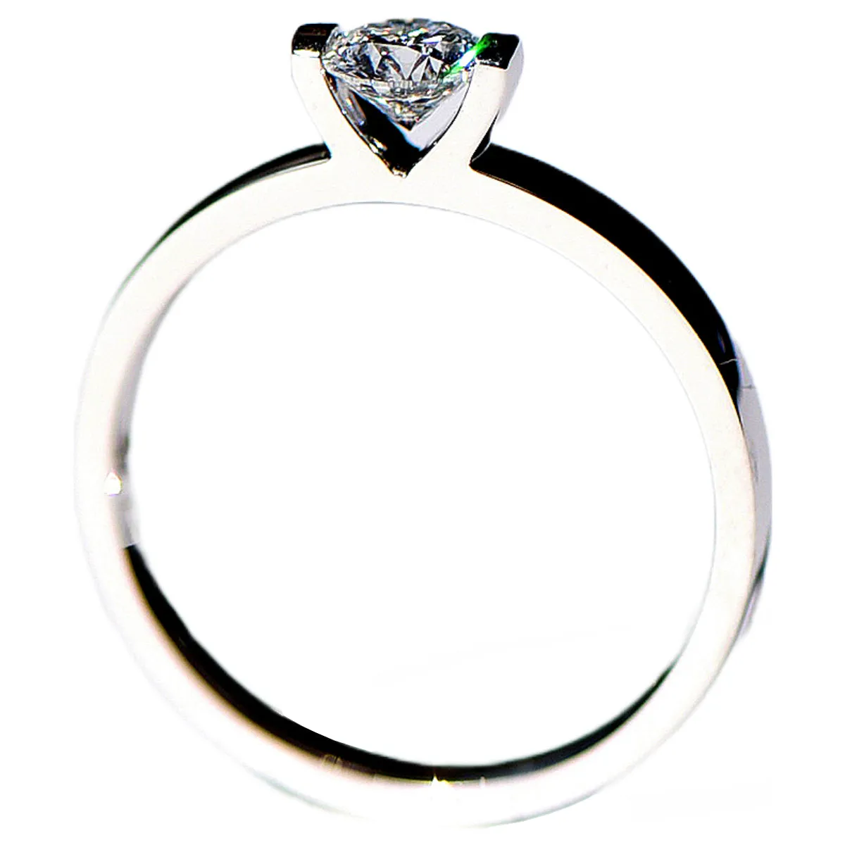 GIA Diamond Bar Setting Solitaire Engagement Ring
