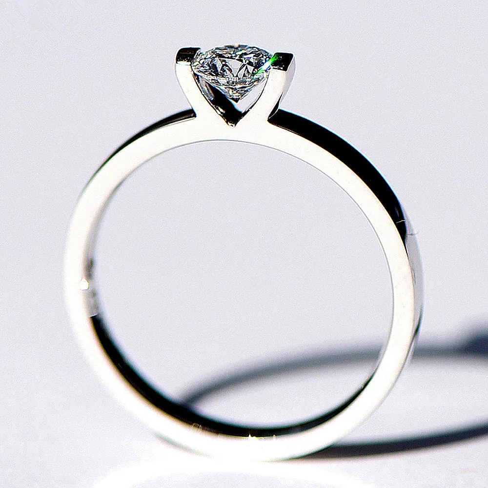 GIA Diamond Bar Setting Solitaire Engagement Ring
