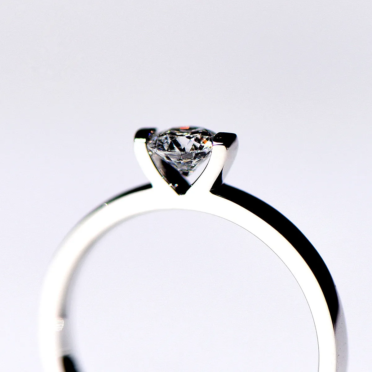 GIA Diamond Bar Setting Solitaire Engagement Ring