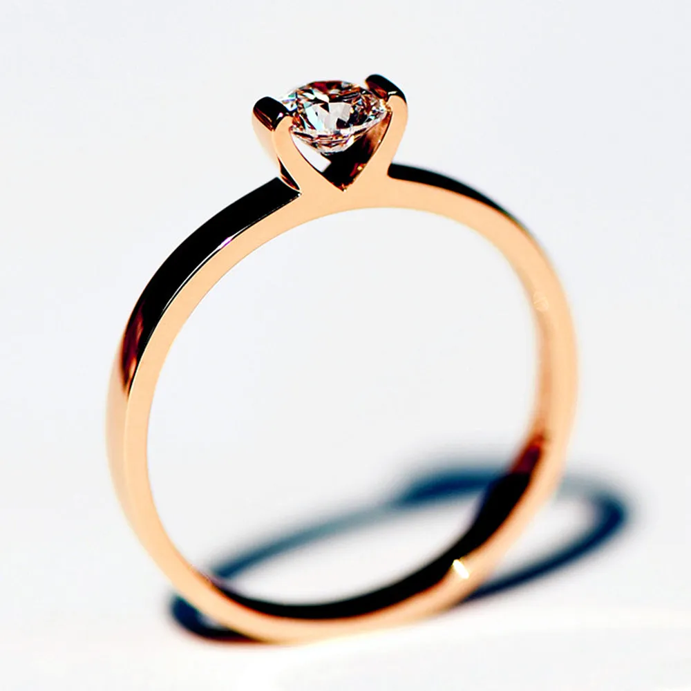 GIA Diamond Bar Setting Solitaire Engagement Ring