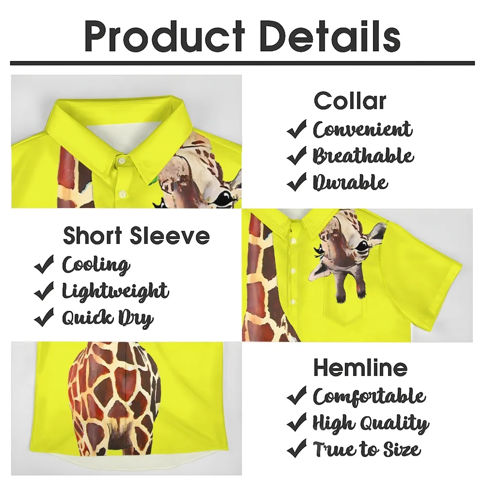 Giraffe Chest Pocket Short Sleeve Shirt 2309000071