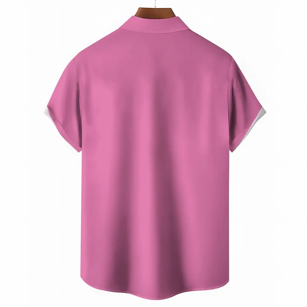 Giraffe Chest Pocket Short Sleeve Shirt 2309000071