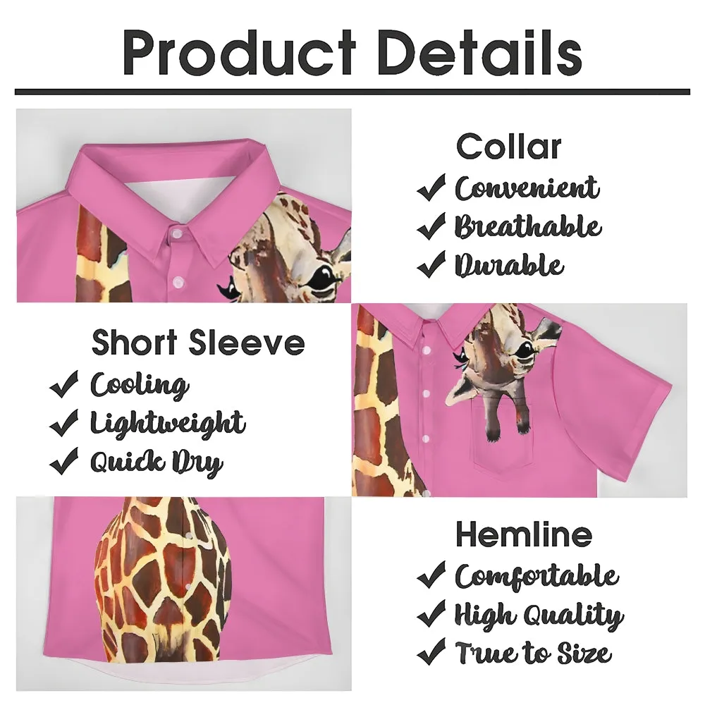 Giraffe Chest Pocket Short Sleeve Shirt 2309000071