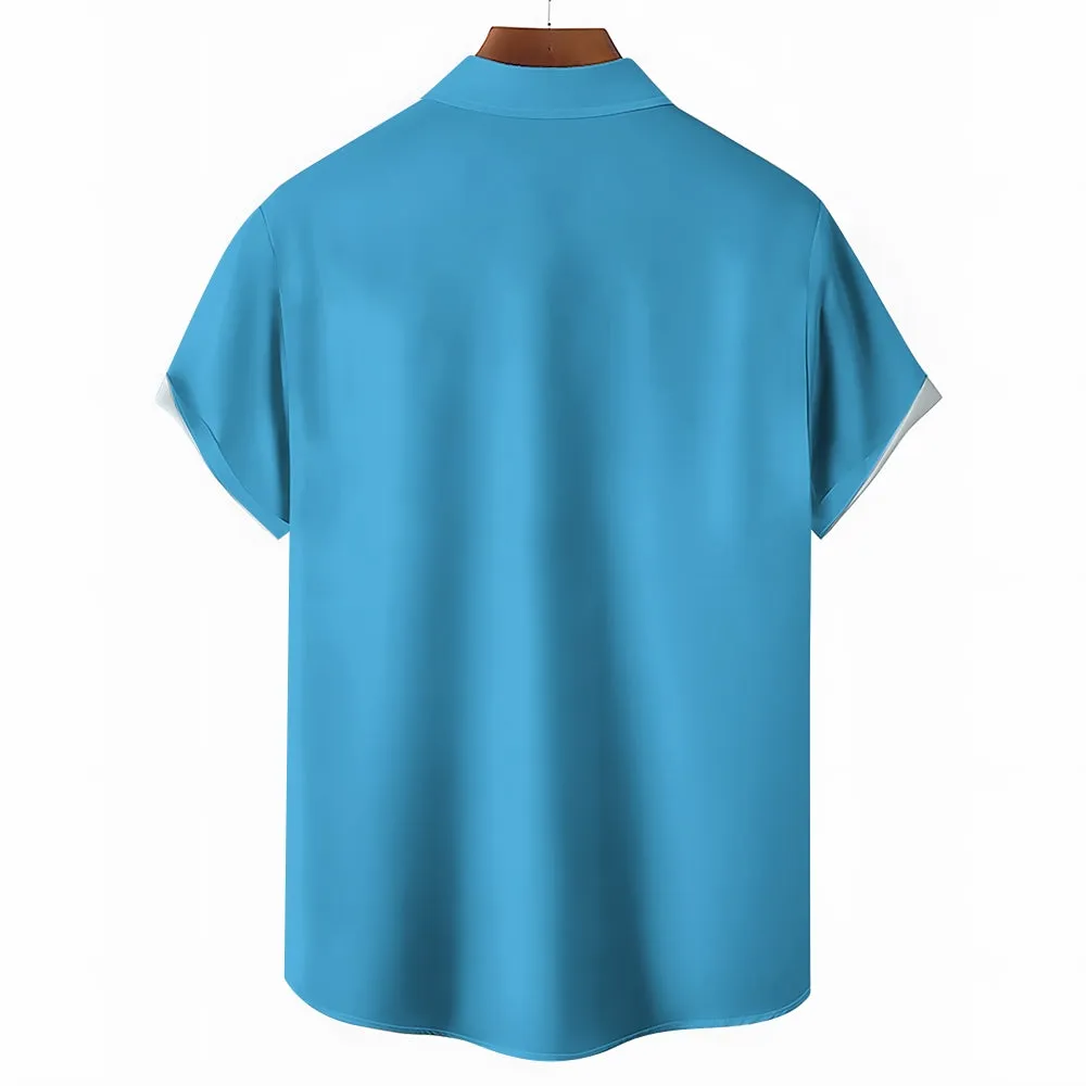 Giraffe Chest Pocket Short Sleeve Shirt 2309000071