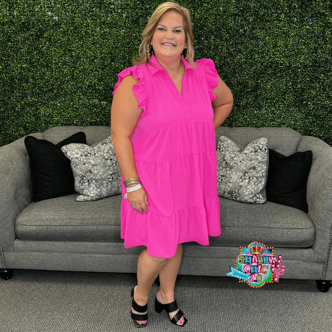 Girls Having Fun Dress - Hot Pink