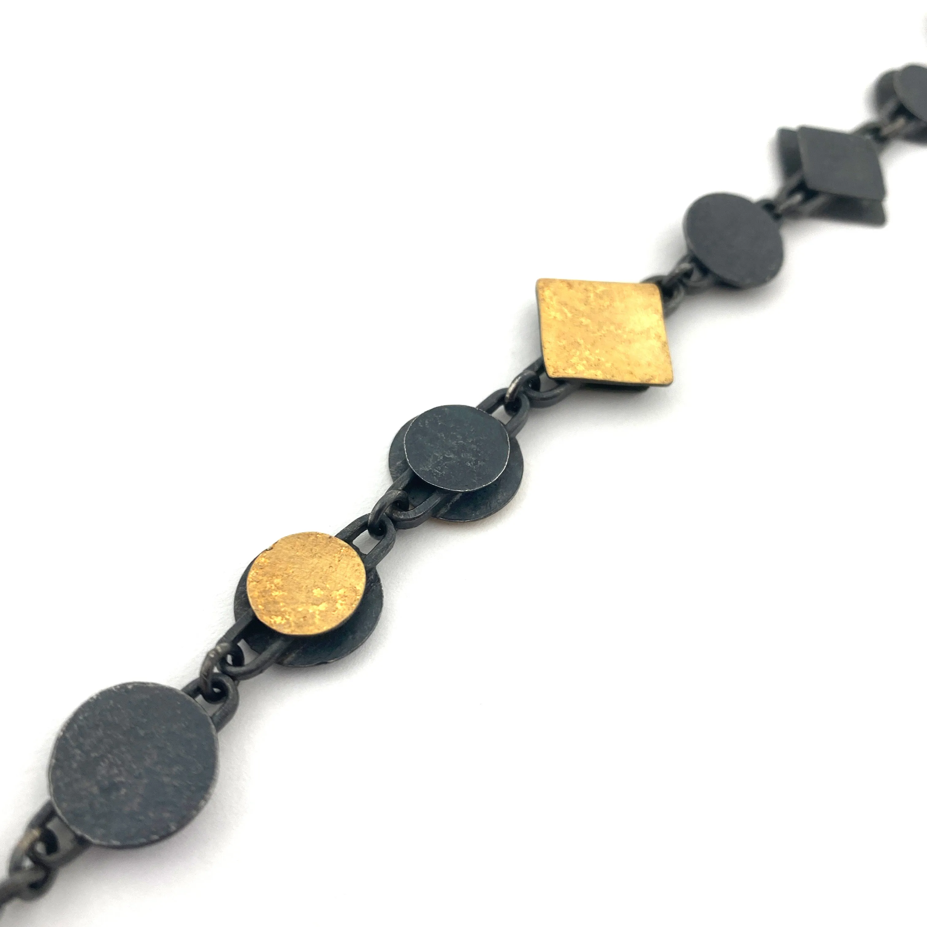 Gold and Oxidized Silver Link Bracelet