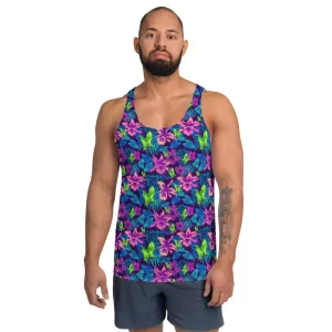 Goth Hawaiian Bat Print Unisex Tank Top / All Over Print