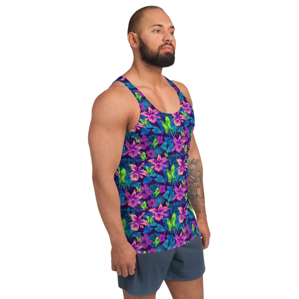 Goth Hawaiian Bat Print Unisex Tank Top / All Over Print