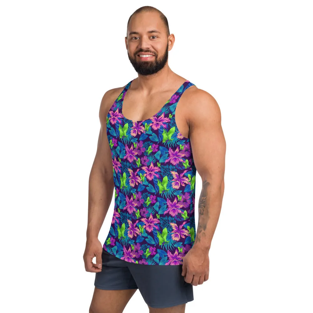 Goth Hawaiian Bat Print Unisex Tank Top / All Over Print