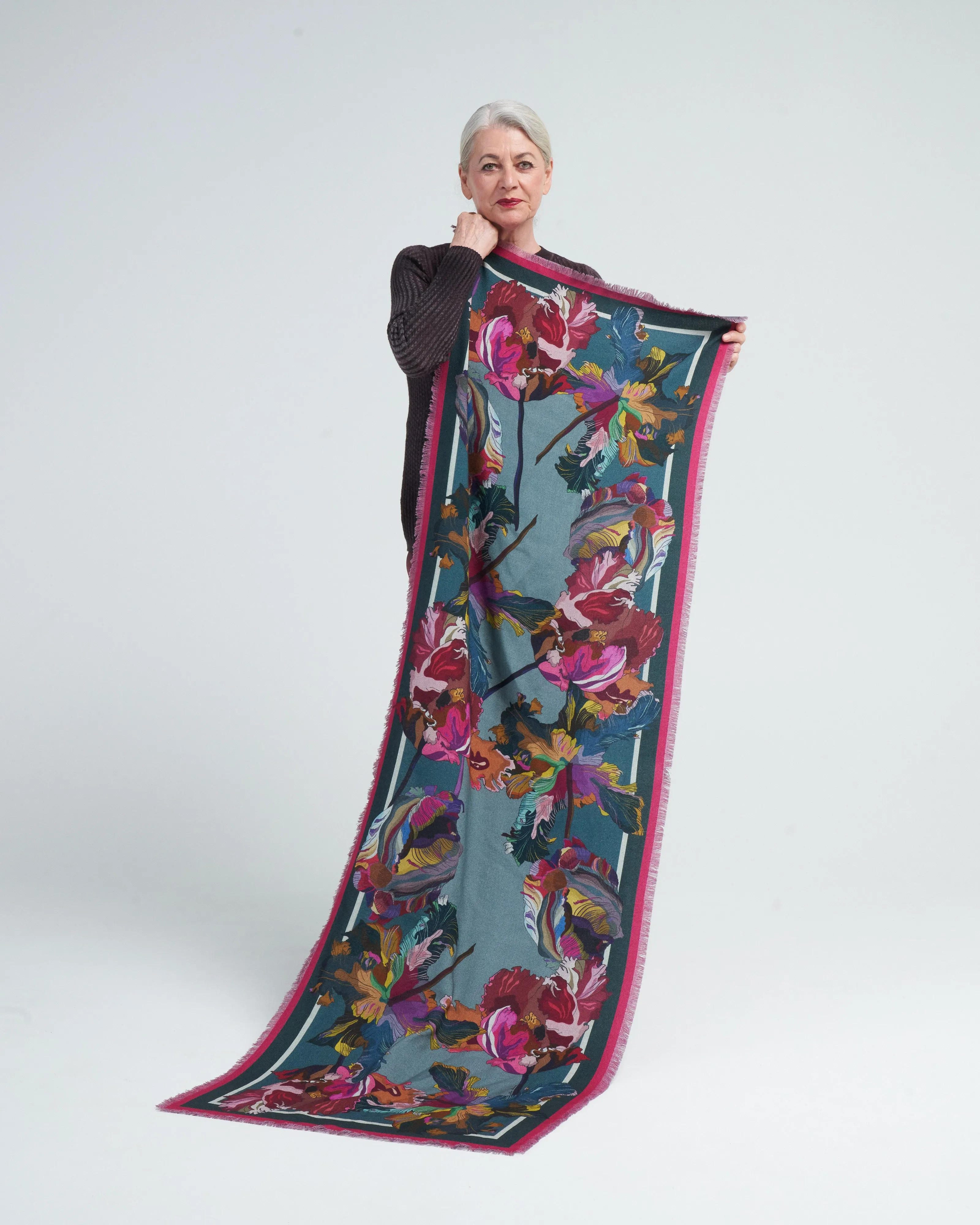 grido st scarf - teal/raspberry