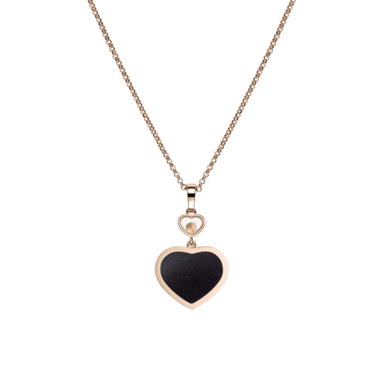 Happy Hearts Ethical Rose Gold Diamond Blue Goldstone Pendant Necklace