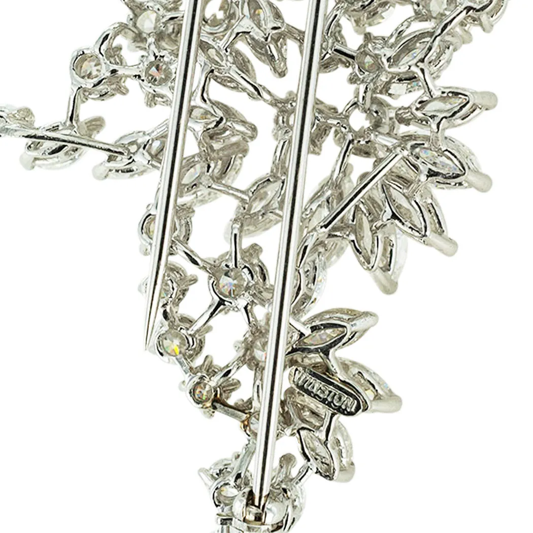 Harry Winston Diamond Platinum Clip Brooch