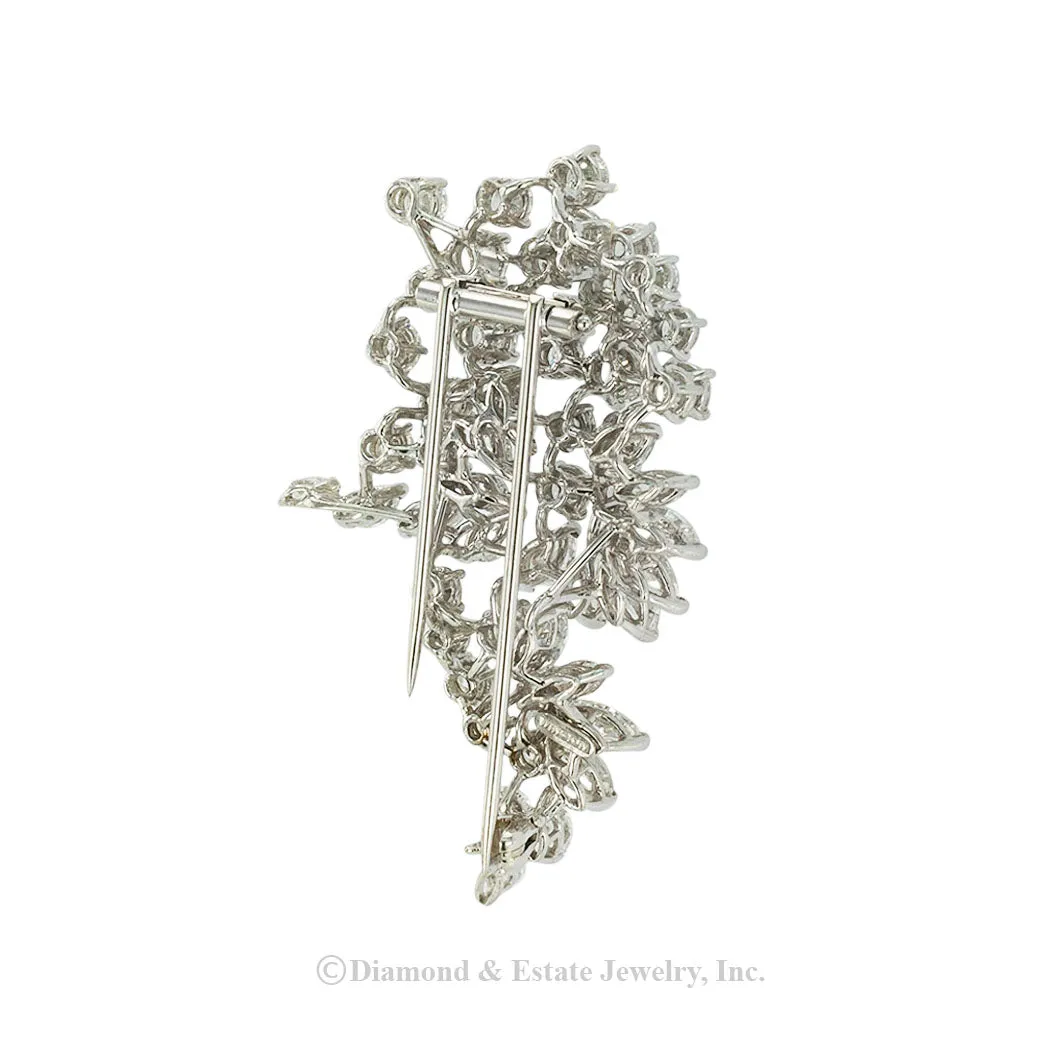 Harry Winston Diamond Platinum Clip Brooch