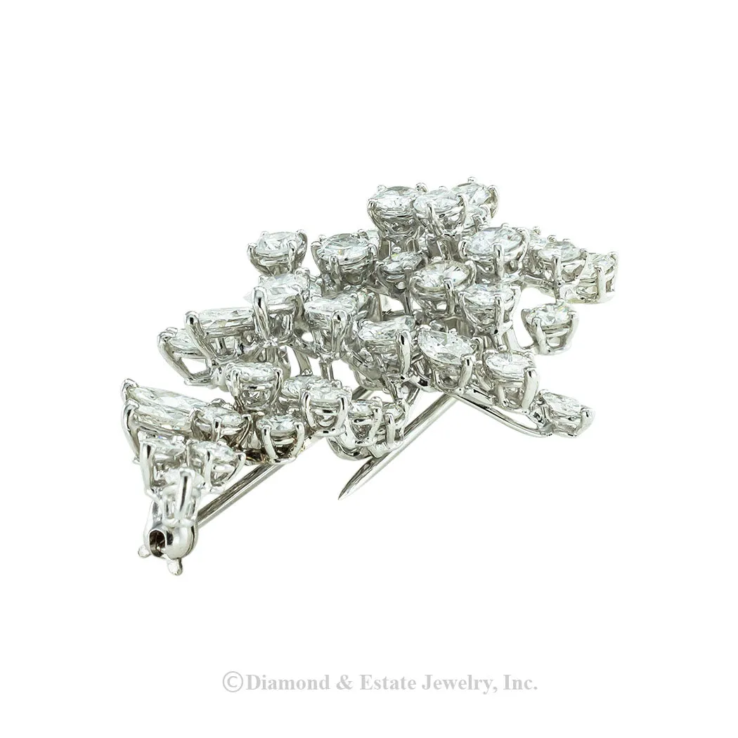 Harry Winston Diamond Platinum Clip Brooch