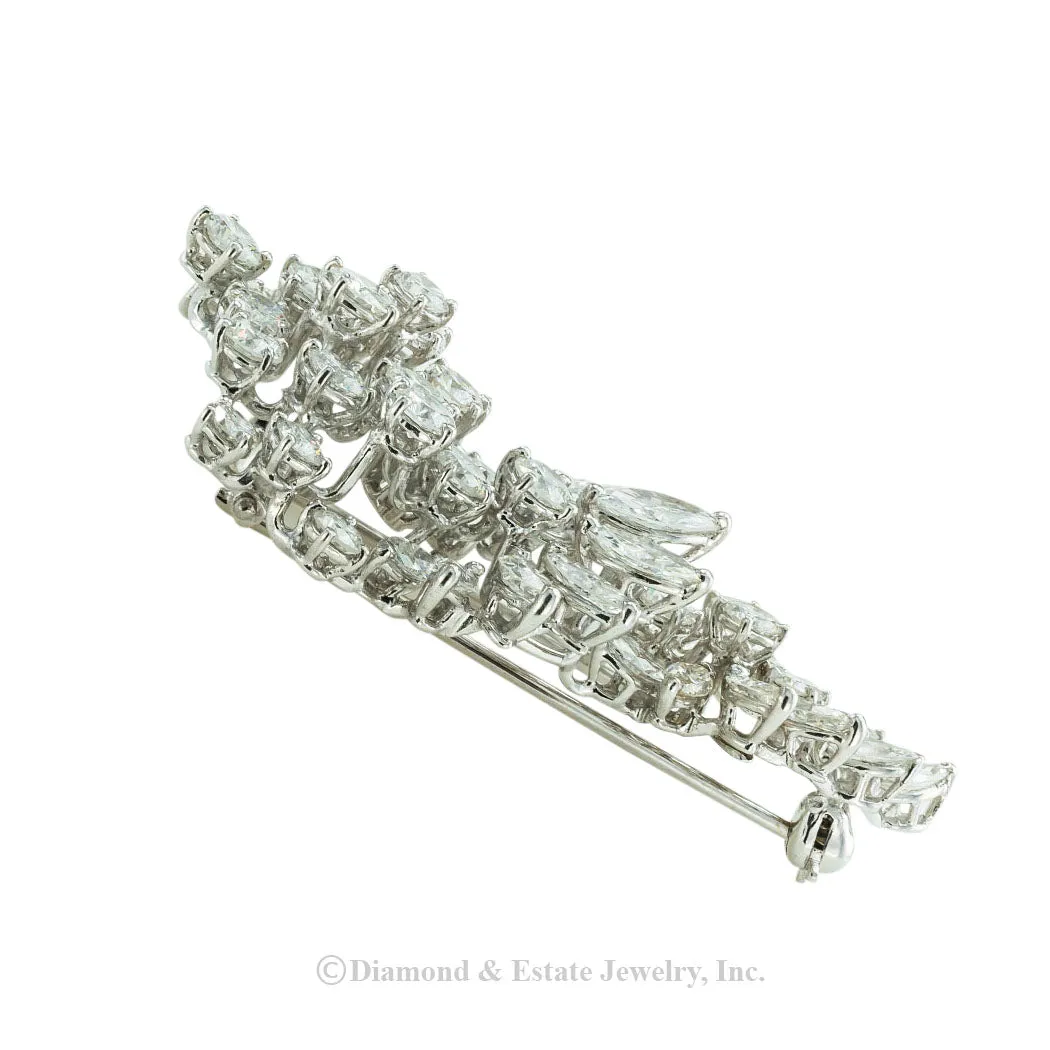 Harry Winston Diamond Platinum Clip Brooch