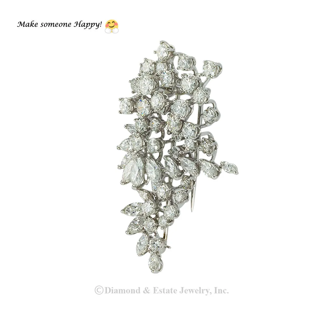 Harry Winston Diamond Platinum Clip Brooch