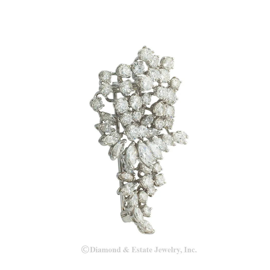 Harry Winston Diamond Platinum Clip Brooch
