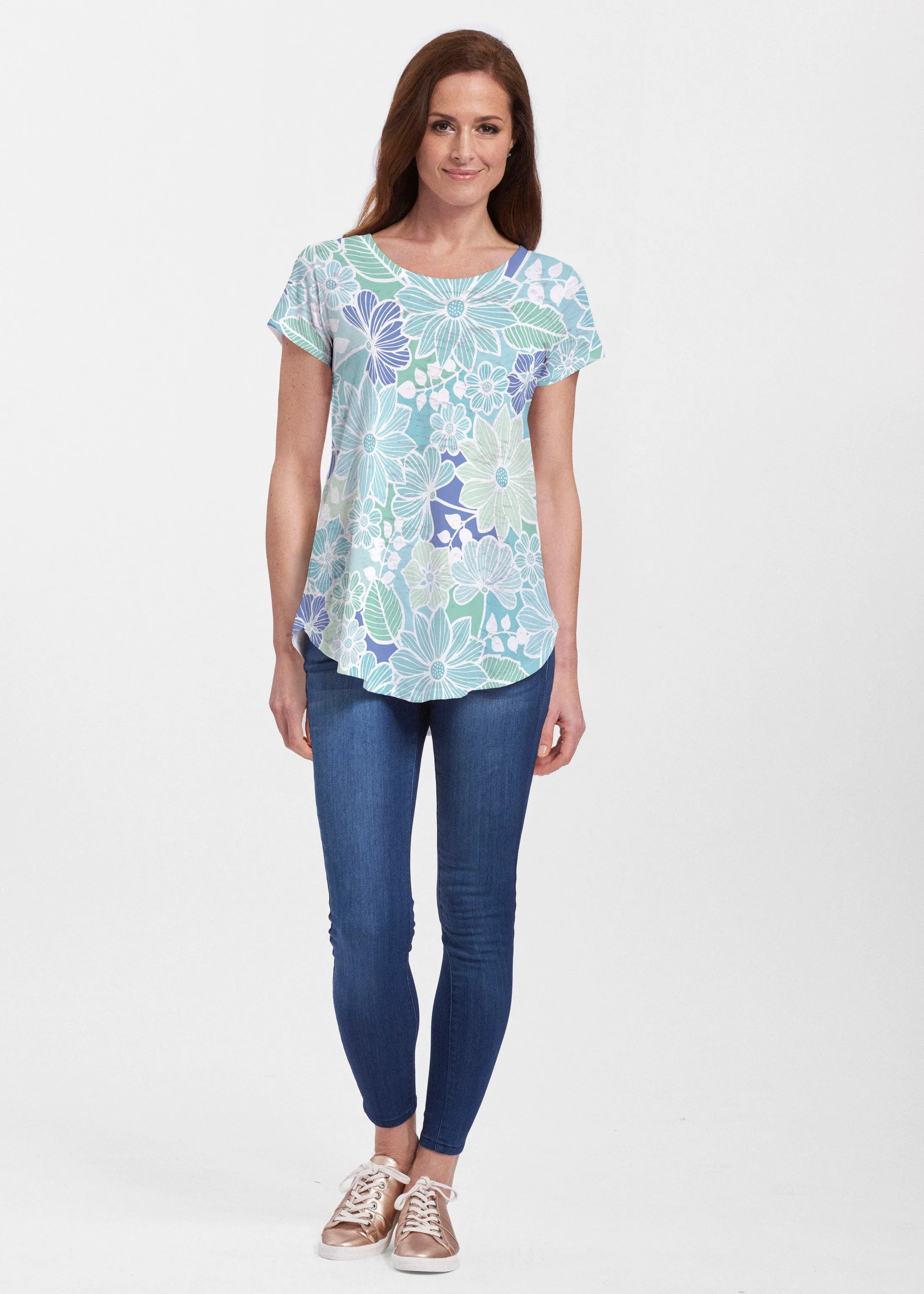Hawaii Isles (13609) ~ Short Sleeve Scoop Neck Flowy Tunic