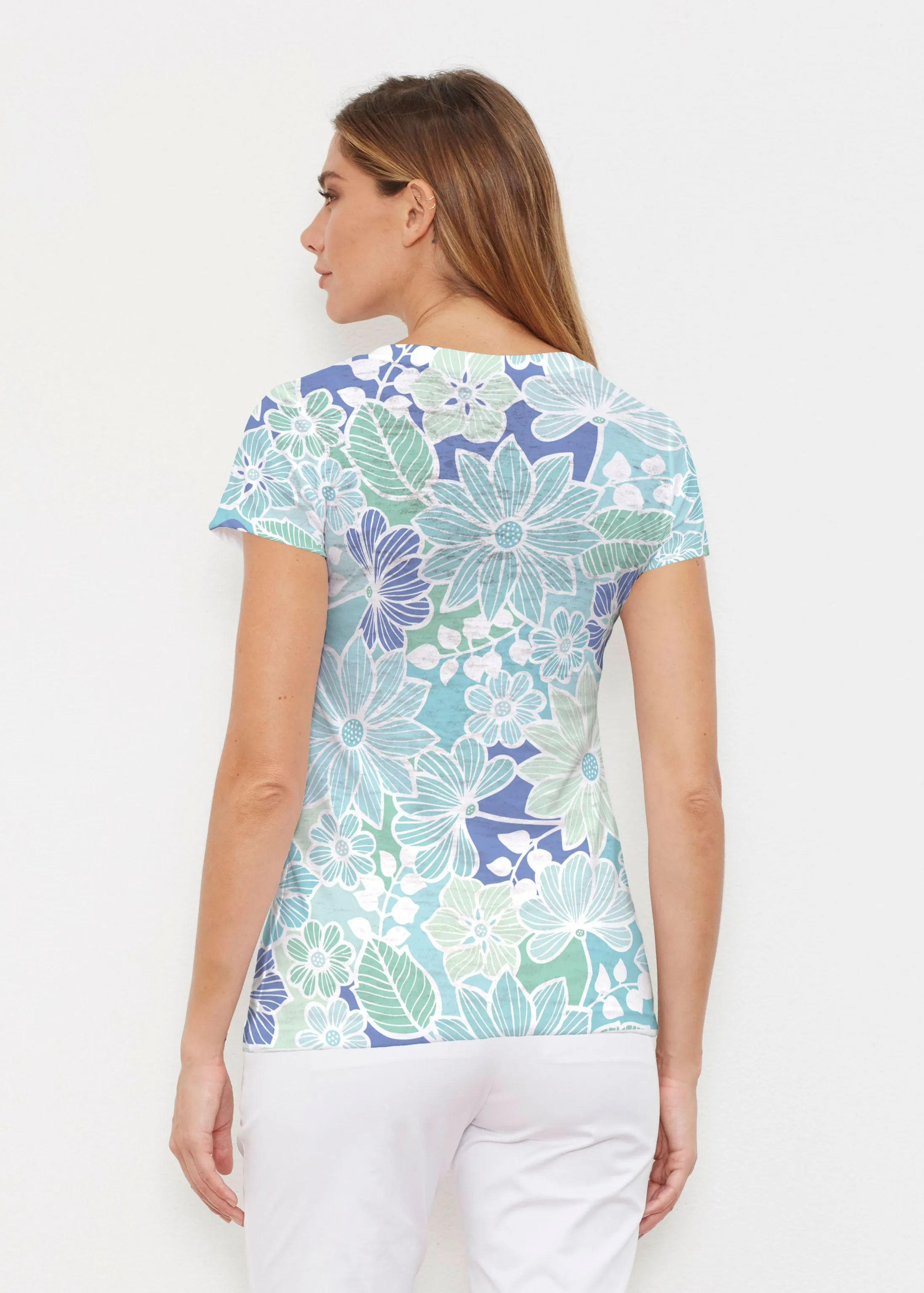 Hawaii Isles (13609) ~ Signature Cap Sleeve V-Neck Shirt