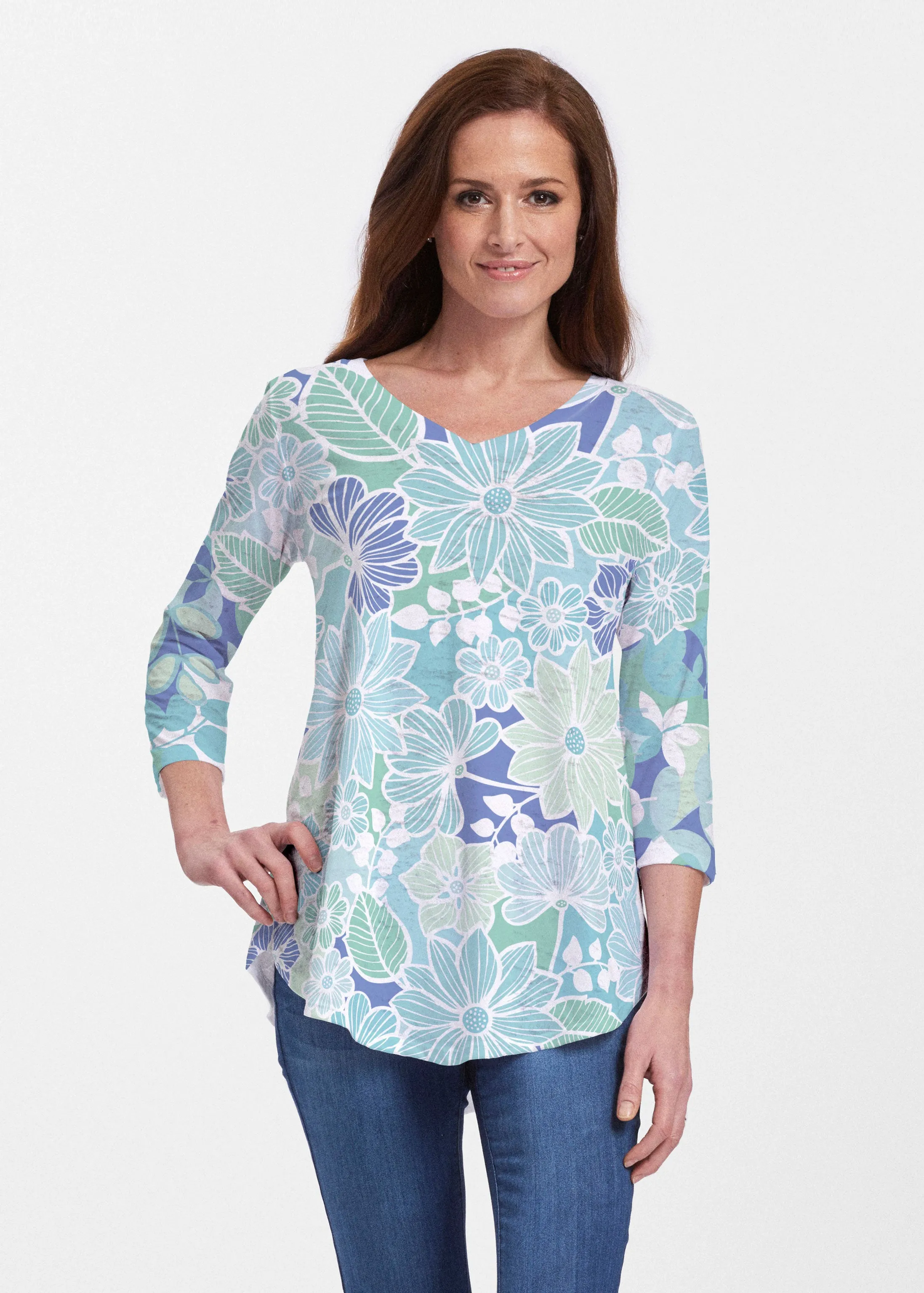 Hawaii Isles (13609) ~ V-neck Flowy Tunic