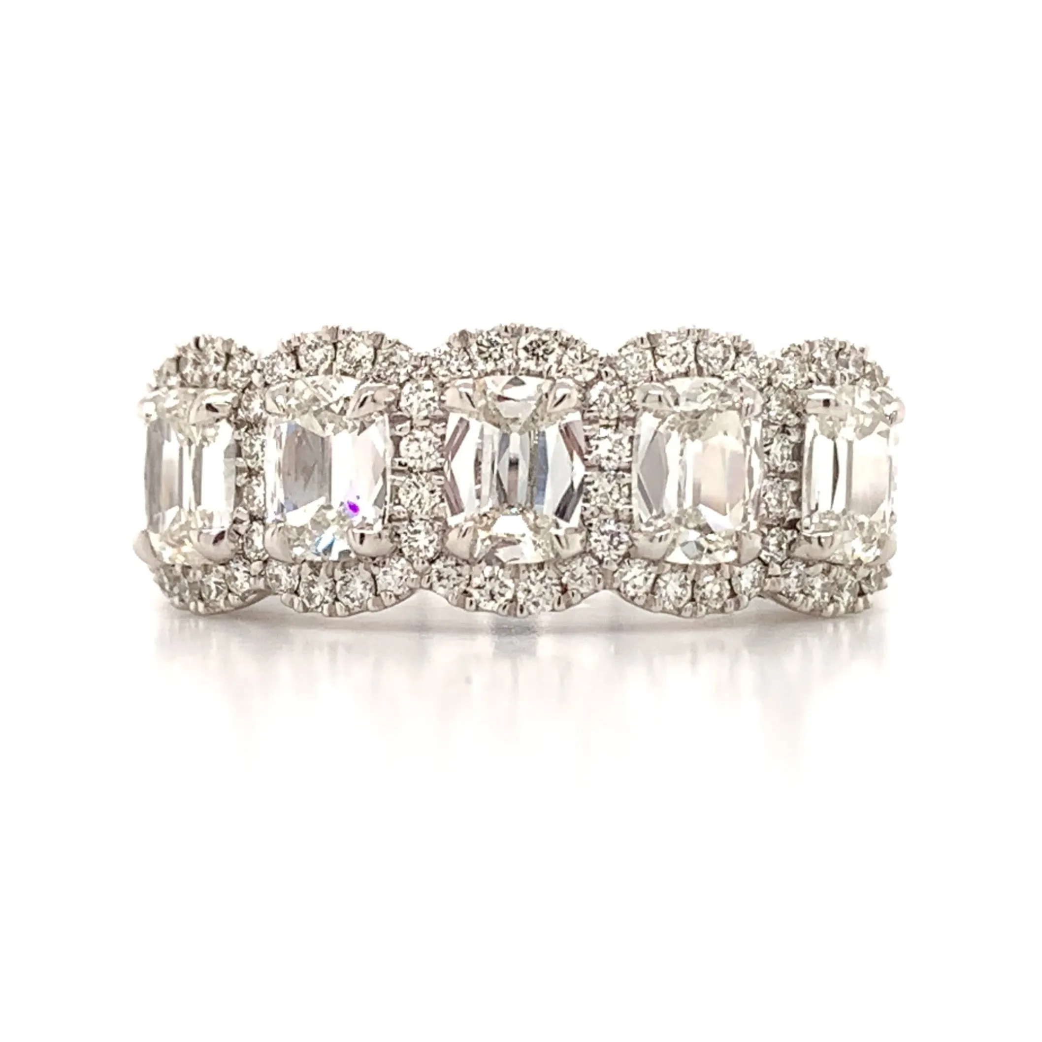 Henri Daussi Cushion Cut Five Stone 1.83ct tw Diamond Ring