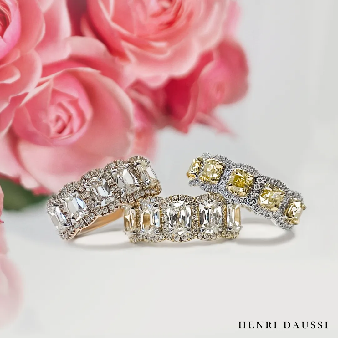Henri Daussi Cushion Cut Five Stone 1.83ct tw Diamond Ring