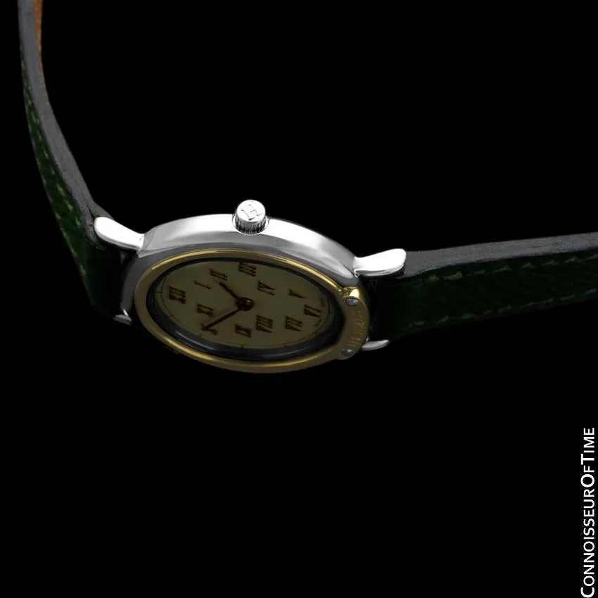 Hermes Meteore Ladies Two-Tone Luxury Watch - Stainless Steel & Solid 18K Gold
