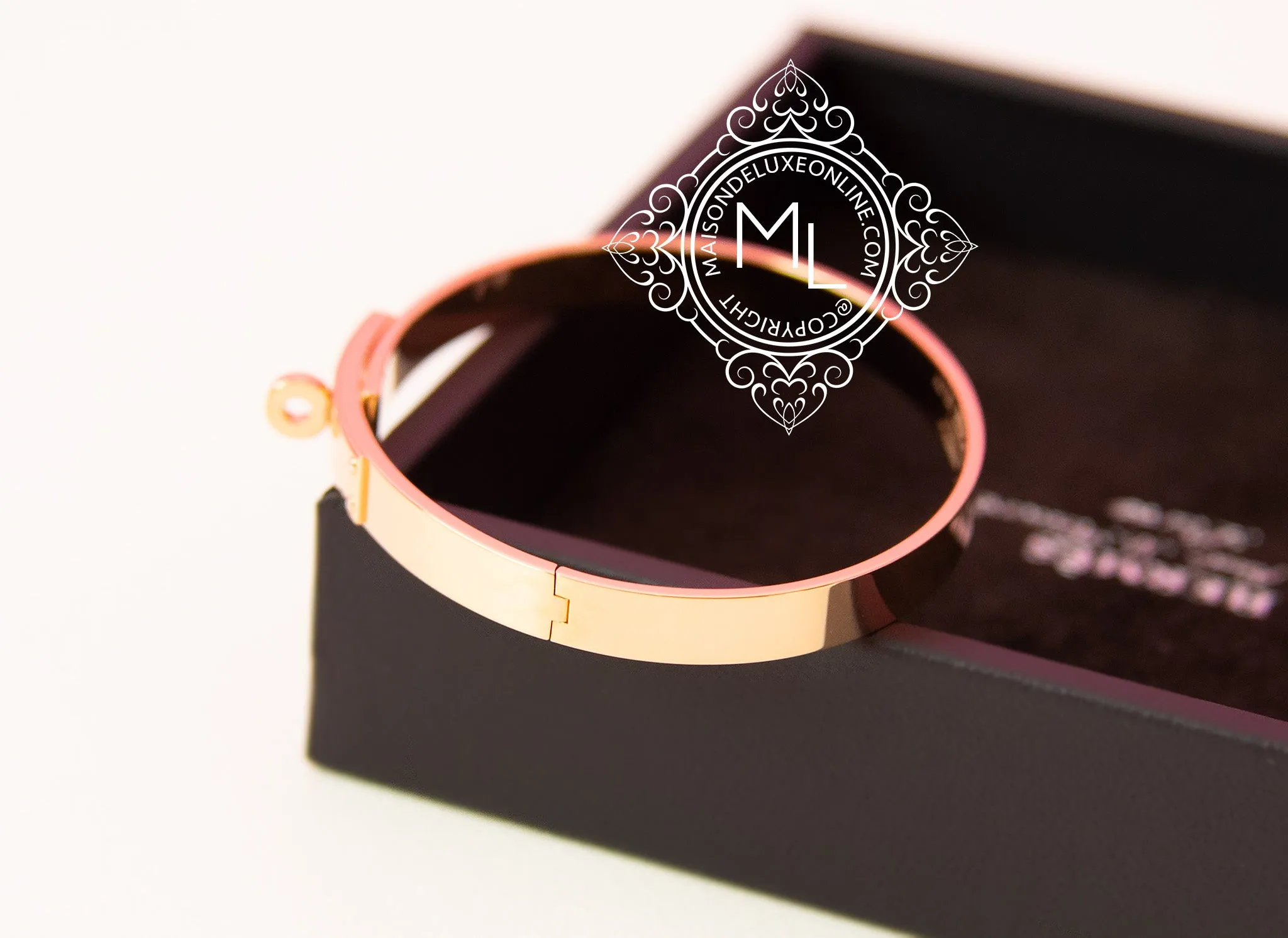 Hermes Rose Gold 4 Diamonds Kelly Bracelet SH