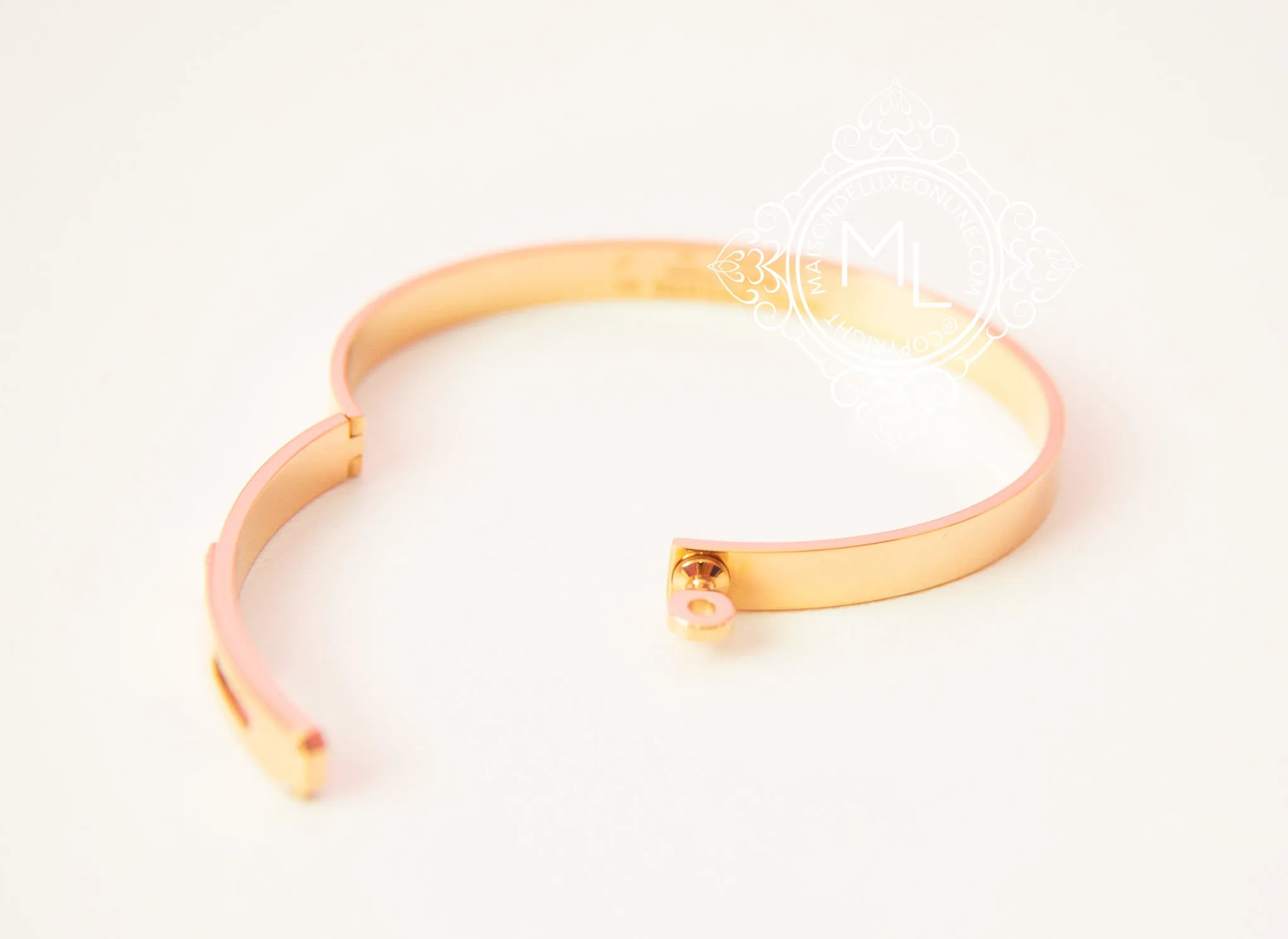 Hermes Rose Gold 4 Diamonds Kelly Bracelet SH