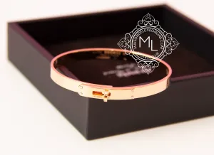 Hermes Rose Gold 4 Diamonds Kelly Bracelet SH