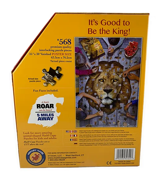 I AM™ LION Head-Shaped Jigsaw Puzzle 568 Pieces