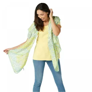 Isaac Mizrahi Live! Women's Ditzy Floral Printed Scarf With Lollipop Trim